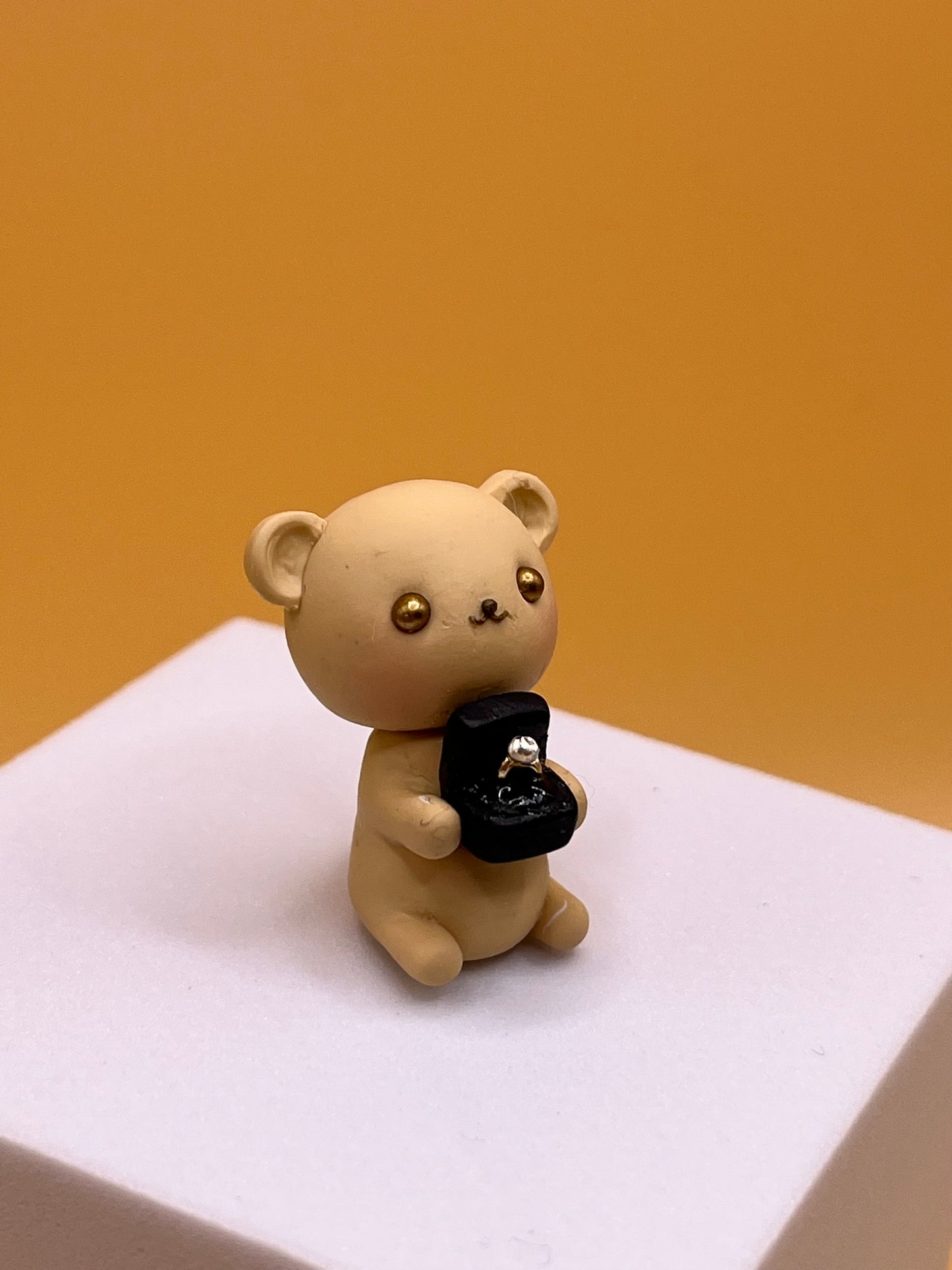 Mini Proposal Teddy Bear Figurine