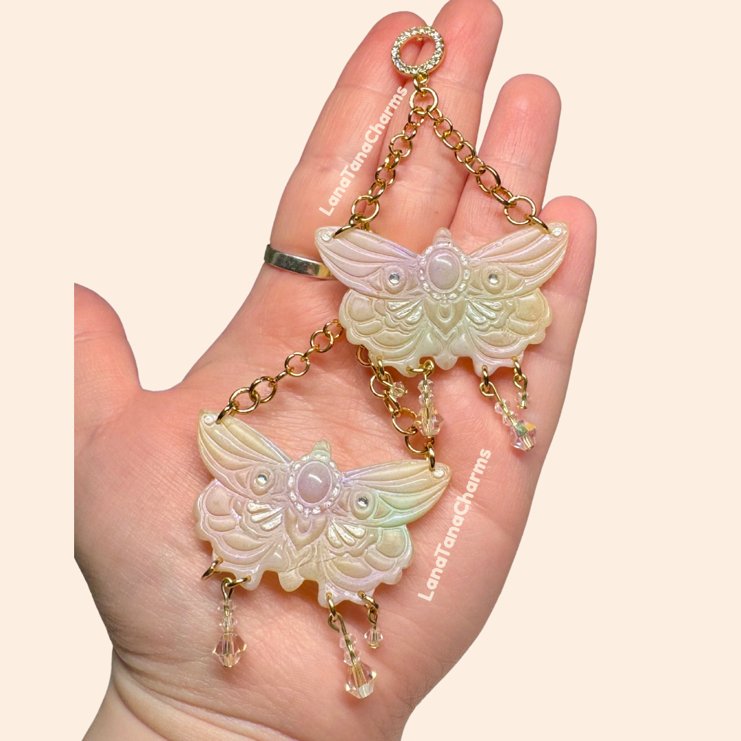 PREORDER Crystal Watercolor Moth Earrings