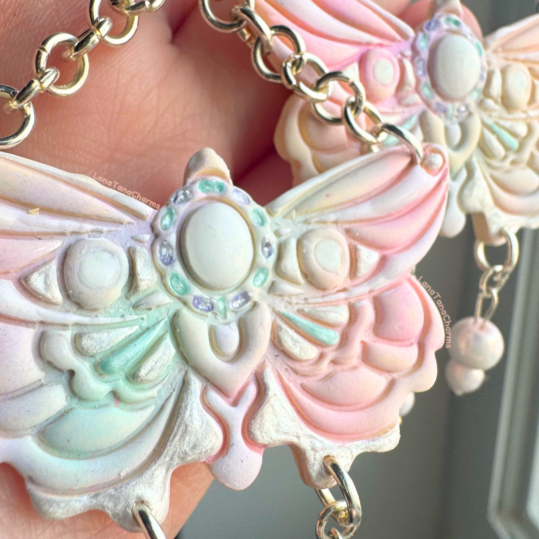 Pastel Dream Moth Earrings