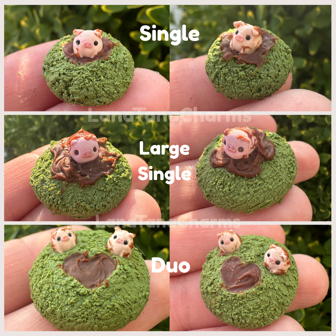 Micro Pig In Mud Figurine