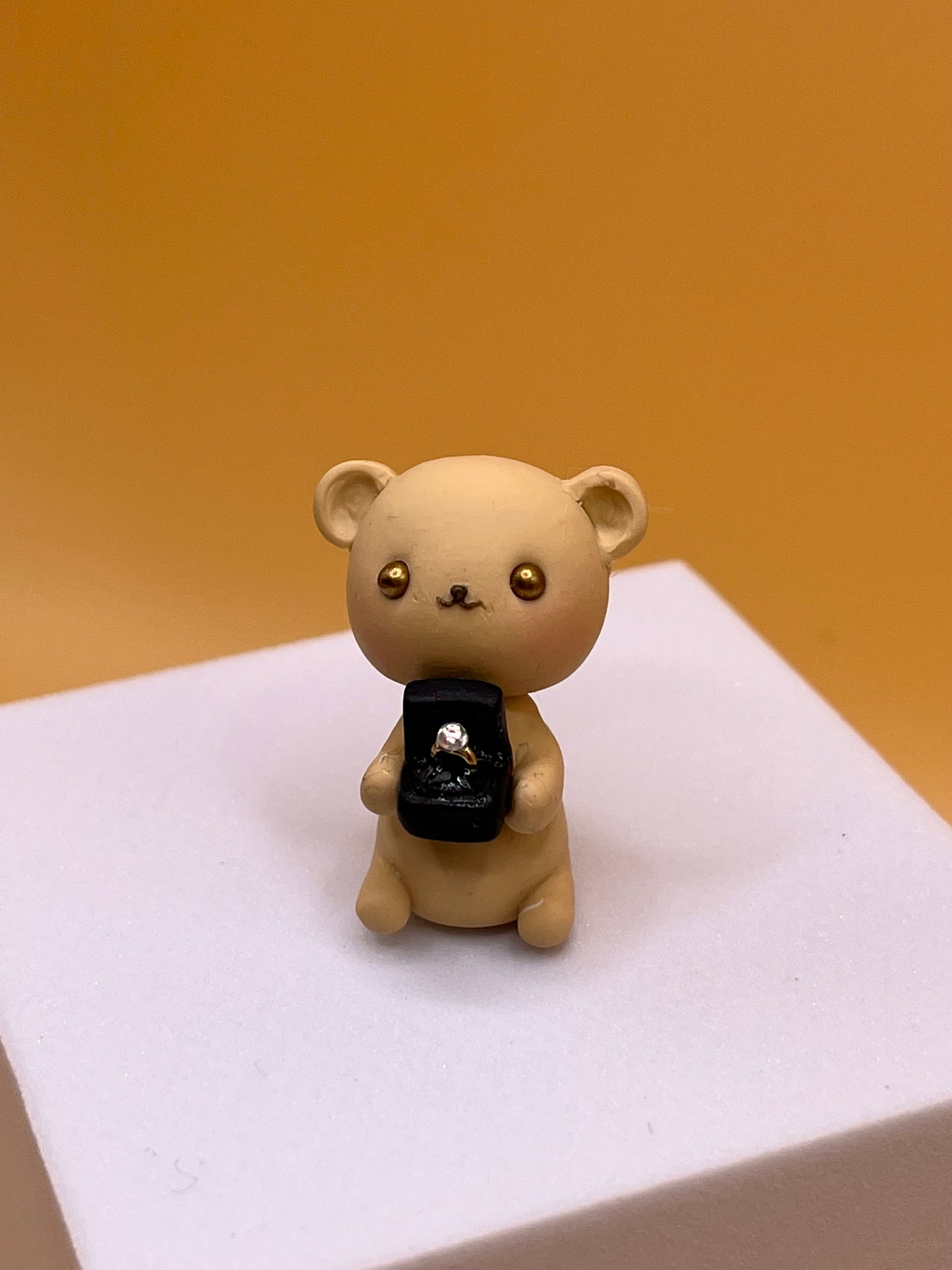 Mini Proposal Teddy Bear Figurine