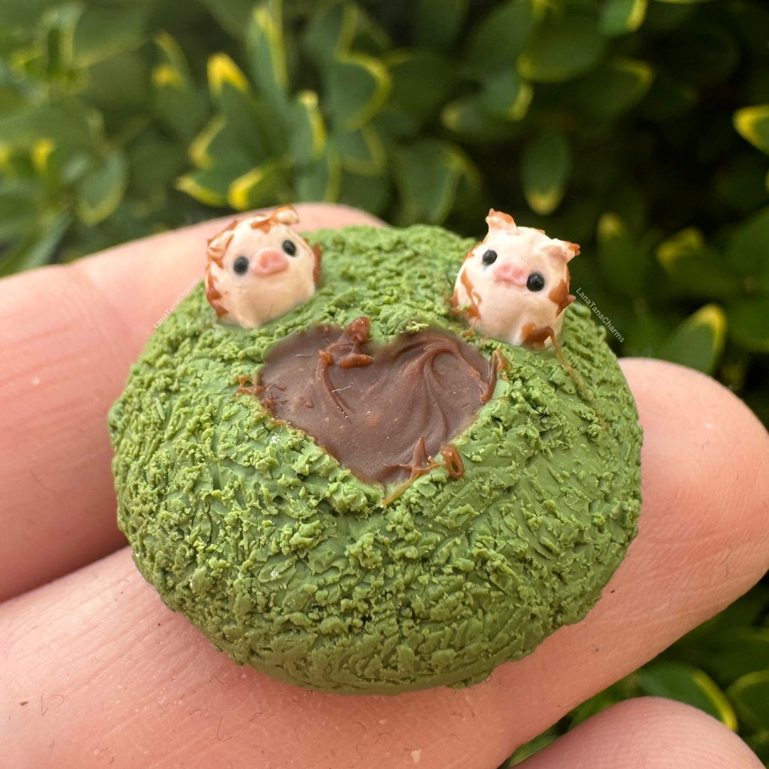Micro Pig In Mud Figurine