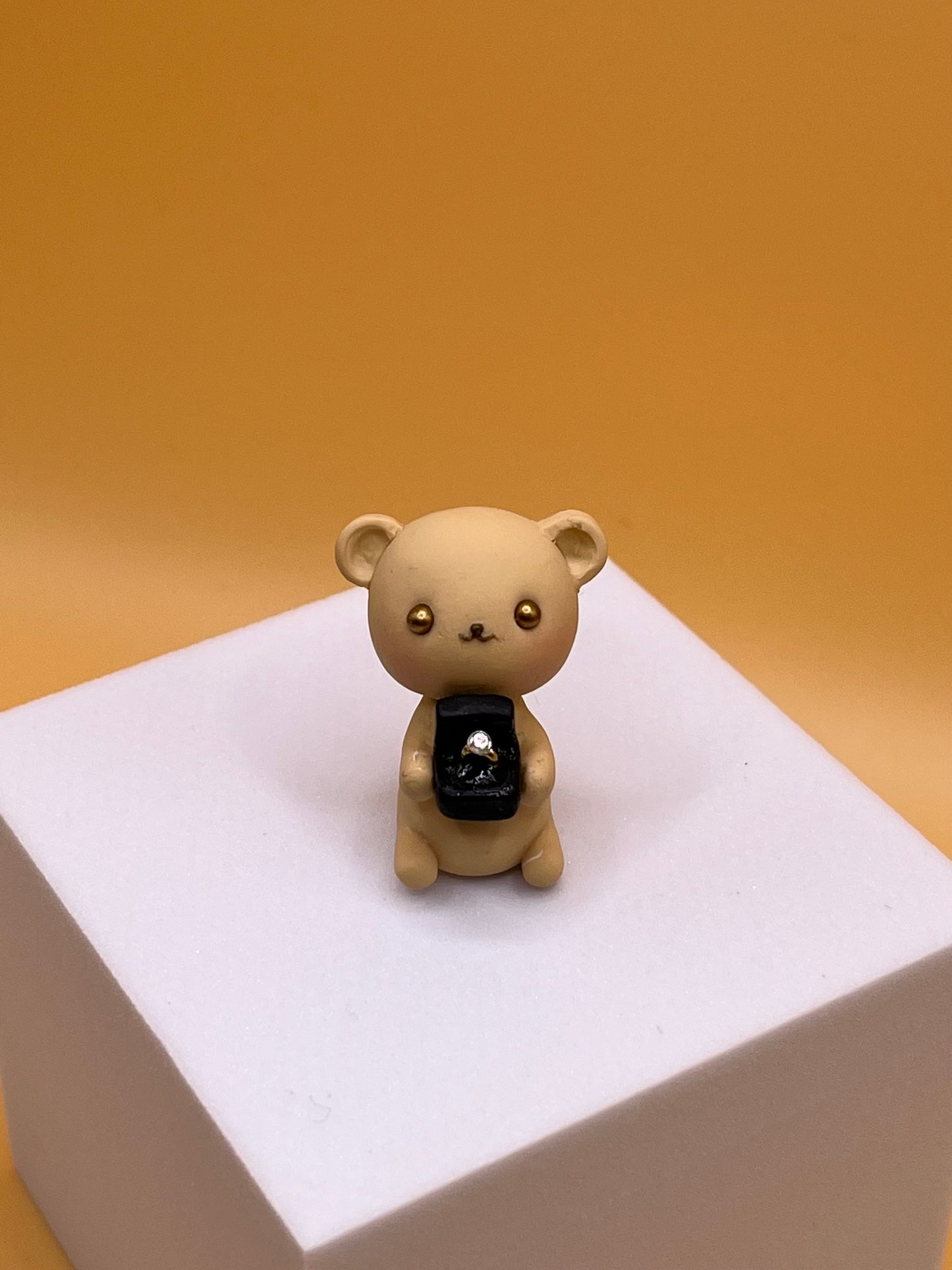 Mini Proposal Teddy Bear Figurine