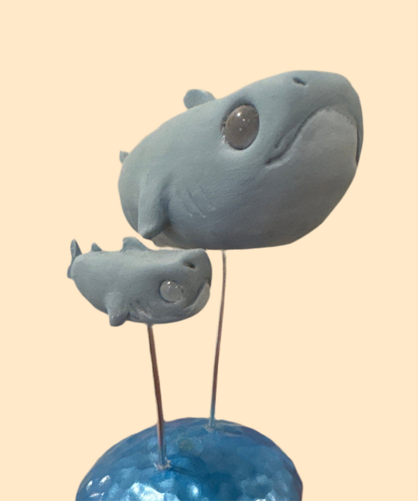 Large Swimming Shark Figurine
