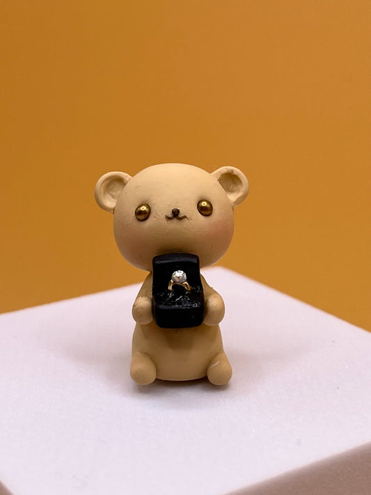 Mini Proposal Teddy Bear Figurine