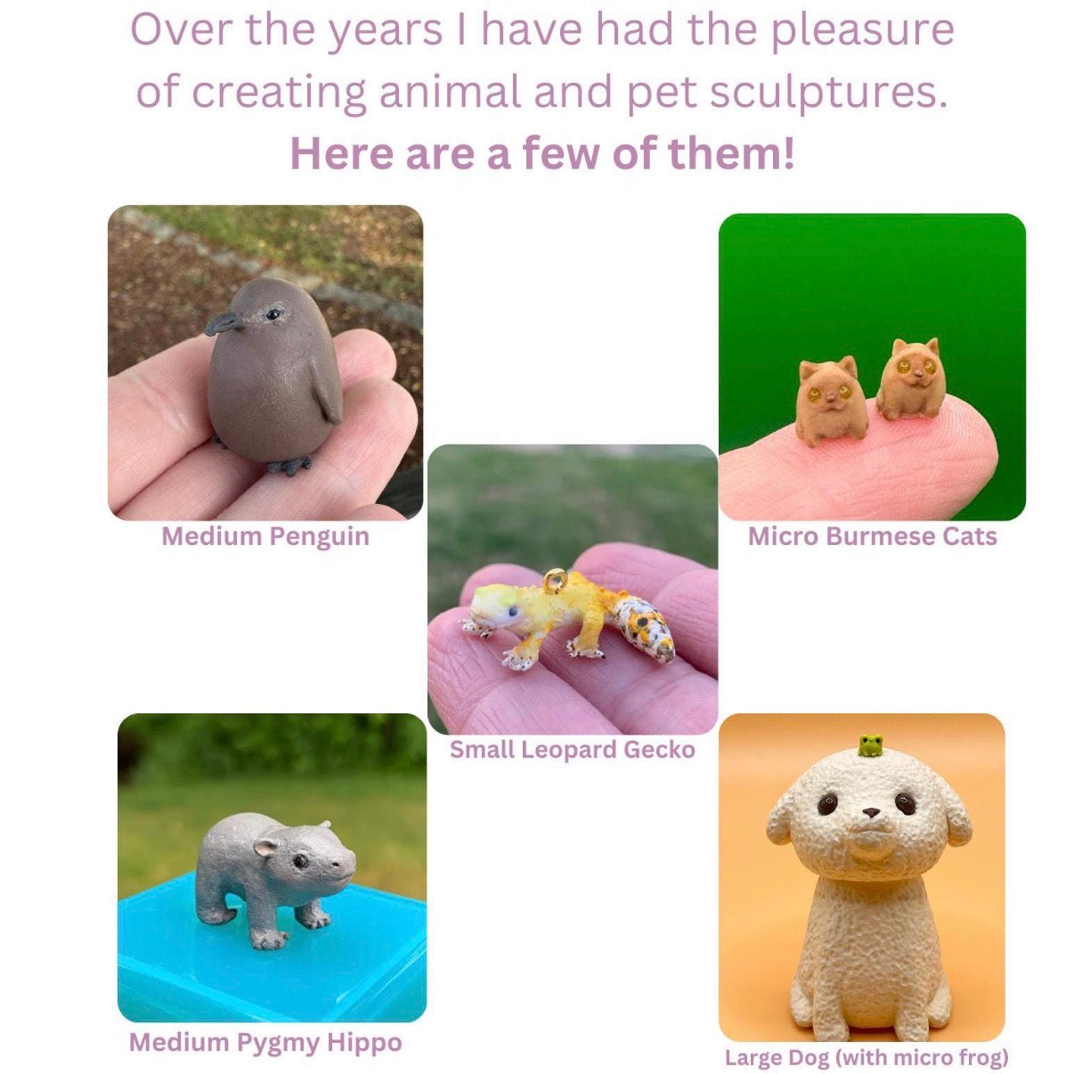 Handmade Polymer Clay Pet Figurine- Customizable Animal Sculpture
