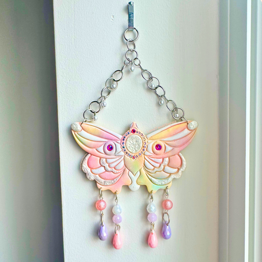 Pastel Dream Moth Window and Wall Hanging Decoration